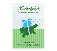 Perleberg Lifestyle Collection Carte d'anniversaire de qualité supérieure avec enveloppe Motif tortue et nœud 11,6 x 16,6 cm