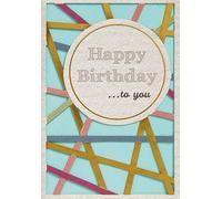 Perleberg Lifestyle Collection Carte d'anniversaire de qualité supérieure avec motif rayé coloré - Carte d'anniversaire avec enveloppe - Cartes d'anniversaire de qualité supérieure 11,6 x 16,6 cm