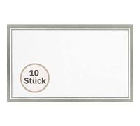 Perleberg - Lot de 10 cartons de table de qualité supérieure - Cartons de table pour mariage - Cartes de table pour baptême et anniversaire - Étiquettes nominatives élégantes avec cadre argenté -