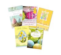Perleberg Lot de 5 cartes de Pâques de qualité supérieure - 11,6 x 16,6 cm - Motif aléatoire - Idéal pour cadeaux en argent - Cartes de Pâques avec enveloppe
