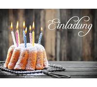 Perleberg Lot de 5 cartes d'invitation générales pour gâteaux avec bougies - Invitation à une fête, anniversaire, mariage, Noël, etc. I Cartes d'invitation en 10,5 x 14,5 cm avec enveloppe - Pour