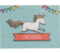 Perleberg Lot de 5 cartes d'invitation pour anniversaire d'enfant avec enveloppe blanche - De qualité supérieure - Avec joli motif licorne - 10,5 x 14,5 cm