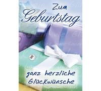 Perleberg Mini carte d'anniversaire avec motif cadeau - Avec enveloppe et pince - 5,2 x 7,4 cm