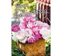 Perleberg Mini carte d'anniversaire - Collection Mini Card - Carte d'anniversaire avec motif floral et autocollant en cristal - Cartes d'anniversaire avec enveloppe - Carte de vœux adorable de 5,2 x
