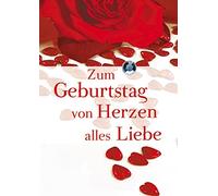 Perleberg Mini carte d'anniversaire - Collection Mini Card - Carte d'anniversaire avec motif roses et autocollant cristal - Avec enveloppe assortie - 5,2 x 7,4 cm