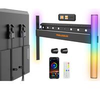 Perlegear Support mural sans goujon avec éclairage LED pour téléviseurs de | Support TV sans clous avec lumière RVB, sans perçage, cloison sèche, facile à installer, profil bas, VESA max 400 x 400 mm