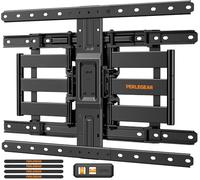 Perlegear Support Mural TV Ultra-Fin, Profil 27,9 mm TVs 42 à 90 Pouces, Support TV à Mouvement Complet avec 2 Bras Articulés, Pivotant, Inclinable, Compatible VESA à 600 x 400 mm, Charge Max 60 kg