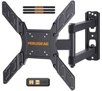 Perlegear Support Mural TV pour écrans 26-60 Pouces LED LCD OLED, Fixation TV Murale Inclinable et Orientable avec VESA Max de 400x400mm Capacité Max de 45kg, PGMFK6