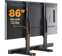 Perlegear Support TV en acier pour la plupart des téléviseurs plats ou incurvés de 37 à 80 pouces jusqu'à 45 kg, pieds TV réglables en hauteur adaptés pour barre de son, support TV universel VESA 800 x 400 mm, PGTVS20