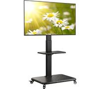 Perlegear Support TV Mobile, Chariot TV Roulant inclinable et pivotant pour téléviseurs de 32 à 65 70 75 Pouces jusqu'à 110 lbs, Support TV Roulant réglable en Hauteur avec Roues, Max VESA 600x400mm