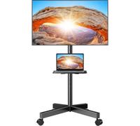 Perlegear Support TV roulettes Support TV Pied sur roulettes Mobile Meuble TV Chariot pour Television de 23-60 Pouces-LCD/LED/Incurvés,Support TV Pied sur roulettes Supporte 40 kg, Max VESA 400x400mm
