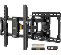 Perlegear UL PGLF15 Support mural à mouvement complet pour téléviseurs plats incurvés de 40 à 86" jusqu'à 59,9 kg, clous en bois de 12"/16", support de montage TV avec inclinaison sans outil,