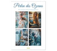 Perlen des Ozeans (Wandkalender 2026 DIN A2 hoch), CALVENDO Monatskalender: Eine Reise voller Wunder und unvergesslicher Begegnungen erwartet Sie in der Welt der zauberhaften Meerjungfrauen.