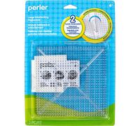 Perler Perler Lot de 2 grands panneaux perforés carrés transparents Multicolore