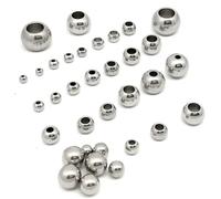 Perles à billes filetées en acier inoxydable, 200 pièces/lot, perles rondes solides en acier inoxydable, 3 4 5 6 8 mm(4x2.2mm)