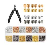Perles À Écraser, 2 200 Perles Avec Pince À Pincer, Accessoires pour Fabrication de Colliers Bracelets Boucles d'oreilles
