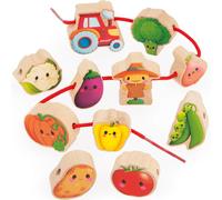 Perles à enfiler en bois Ferme potager (11 pièces)