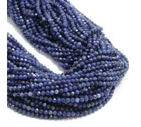 Perles à facettes de 2, 3 et 4 mm, en aigue-marine naturelle, lapis-lazuli, tourmaline, améthyste, pour la fabrication de bijoux et accessoires de bricolage, sodalite bleu ancien, environ 115 pièc