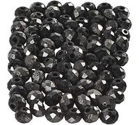 Perles à facettes, dim. 3x4 mm, la taille du trou 0,8 mm, noir métallique, 100pièces