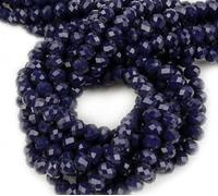 Perles à facettes en cristal autrichien multicolores de 3, 4, 6, 8 et 10 mm, perles rondes plates en verre pour la fabrication de bijoux, bracelets, porcelaine bleu foncé, 6 mm x 4 mm