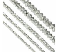 Perles à facettes en cristal autrichien multicolores de 3, 4, 6, 8 et 10 mm, perles rondes plates en verre pour la fabrication de bijoux, bracelets, DIY - Gris transparent 5711-3 mm x 2 mm