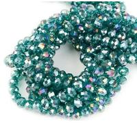 Perles à facettes en cristal autrichien multicolores de 3, 4, 6, 8 ou 10 mm, perles rondes plates en verre pour la fabrication de bijoux, bracelets, DIY - Bleu AB5702-10 mm x 8 mm