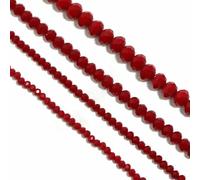 Perles à facettes en cristal autrichien multicolores de 3, 4, 6, 8 ou 10 mm, rondes et plates, pour la fabrication de bijoux, bracelets, DIY - Rouge 5664-3 mm x 2 mm