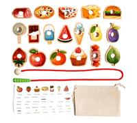 Perles à Lacets - Perles de Fruits, Jouets de Connaissance du Moteur - Jeu de Perles éducatives - Forme Alimentaire - Jouet éducatif pour Les Tout-Petits pour d'âge préscolaire 3+ pour Le