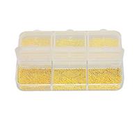 Perles à Ongles Dorées, ANGGREK Perles à Ongles en Caviar doré Perles Dorées pour Ongles Nail Art Bead Home Salon Exquis DIY Metal Mini Nail Beads Décoration pour Nail Artist (Or)