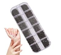 Perles à ongles - Perles à ongles, taille mixte 3D Manucure Silver Gold Charge Perles | Rivets mélangés perle pour petites perles décorations d'ongles ensembles de boîtes pour chaîne de joies
