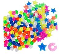 Perles à Parole de vélo, colorés Rond et étoiles en Plastique en Plastique à vélo Accessoires 2 Sacs / 72pcs Mignons pour la journée pour Enfants, Anniversaire, Vacances.