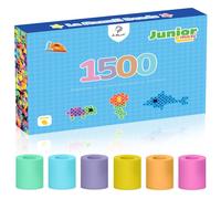 Perles à Repasser Maxi Junior – 1.500 Perles Pastel pour Enfants dès 3 Ans – Coffret Cadeau Éducatif