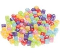 Perles acryliques Alphabet 6x6mm 20g