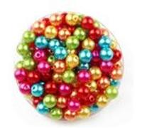 Perles acryliques nacrées - Multicolore vives - 130 pièces - D 0,8 cm Multicolore G