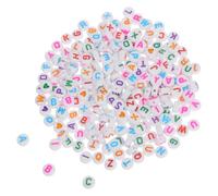 Perles Alphabet Rondes avec Cœur en Acrylique 270 Pièces | 26 Lettres, Forme Plate et Ronde, Usage Bricolage, Légères et Faciles à Enfiler, pour Créateurs