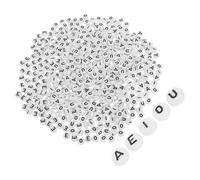 Perles Alphabet Rondes en Acrylique 500 Pièces, Bracelets | Lettres Vocaliques Lisibles, Surface Lisse et Transparente, Glissent sur Fil Fin sans Accroc