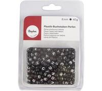 Perles Alphabet rondes noires ø 6 mm Noir G