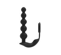 Perles Anales Vibrantes avec Cockring pour Homme - Stimulateur de Prostate 2-en-1 - Anneau Pénien pour Érection Plus Dure & Endurance - 10 Modes de Vibration - Silicone Médical & Étanche - Noir