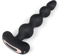 Perles anales vibrantes en silicone de qualité supérieure - 9 modes de fréquence - Rechargeable par USB - Masseur de prostate pour homme et femme - Stimulation du point G et du clitoris