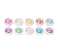 Perles artificielles à dos plat de tailles mixtes pour la décoration des ongles, perles de fausse nacre pour bijoux et travaux manuels, 10 couleurs de perles rondes en demi-ABS