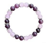 Perles artificielles pour bracelet en cristal 8 mm Violet | Perles violettes de 8 mm, artificielles pour cristal, design rétro fait à la main, ajustement confortable