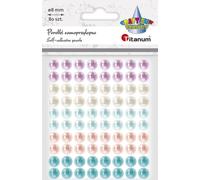 Perles autocollantes 80pcs tons pastel