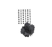 Perles autocollantes & Fleurs papier - Noir