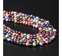 Perles baroques naturelles multicolores mélangées de vraies perles d'eau douce plaquées de pommes de terre en vrac pour la fabrication de bijoux DIY 14,5"-7 mélangées 5-6 mm