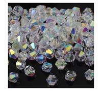 Perles bicônes en cristal à facettes, finition AB, en vrac, for la fabrication de bijoux faits main, bracelets, boucles d'oreilles(8mm 144pcs)