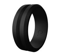 Perles Bijoux Anneaux Bague de mariage en Silicone pour hommes, anneau en caoutchouc noir, Flexible, en, temporaire, avec bord en V Accessoires Bijoux (Black, G)