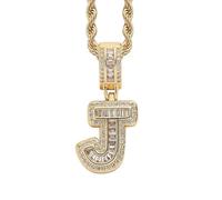 Perles Bijoux Bijoux Gold Initial Necklace For Women Men Copper Plated Real Gold Inlaid 5A+ Cubic Zirconia Iced Out Letter Pendant With 24 Inch Rope Chain Alphabet Name Colliers Nettoyeur Étui (S, A)