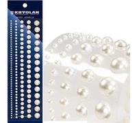 perles blanches autocollantes tailles assorties blanches - kryolan 03078/02 Blanc G
