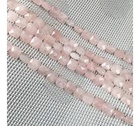 Perles carrées à facettes en pierre naturelle à facettes pour la fabrication de bijoux - 20,1 cm - 2 brins