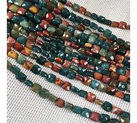Perles carrées à facettes en pierre naturelle d'agate indienne pour la fabrication de bijoux de 20,1 cm, 2 brins